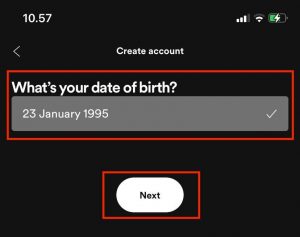 masukkan tanggal lahir saat mendaftar akun spotify