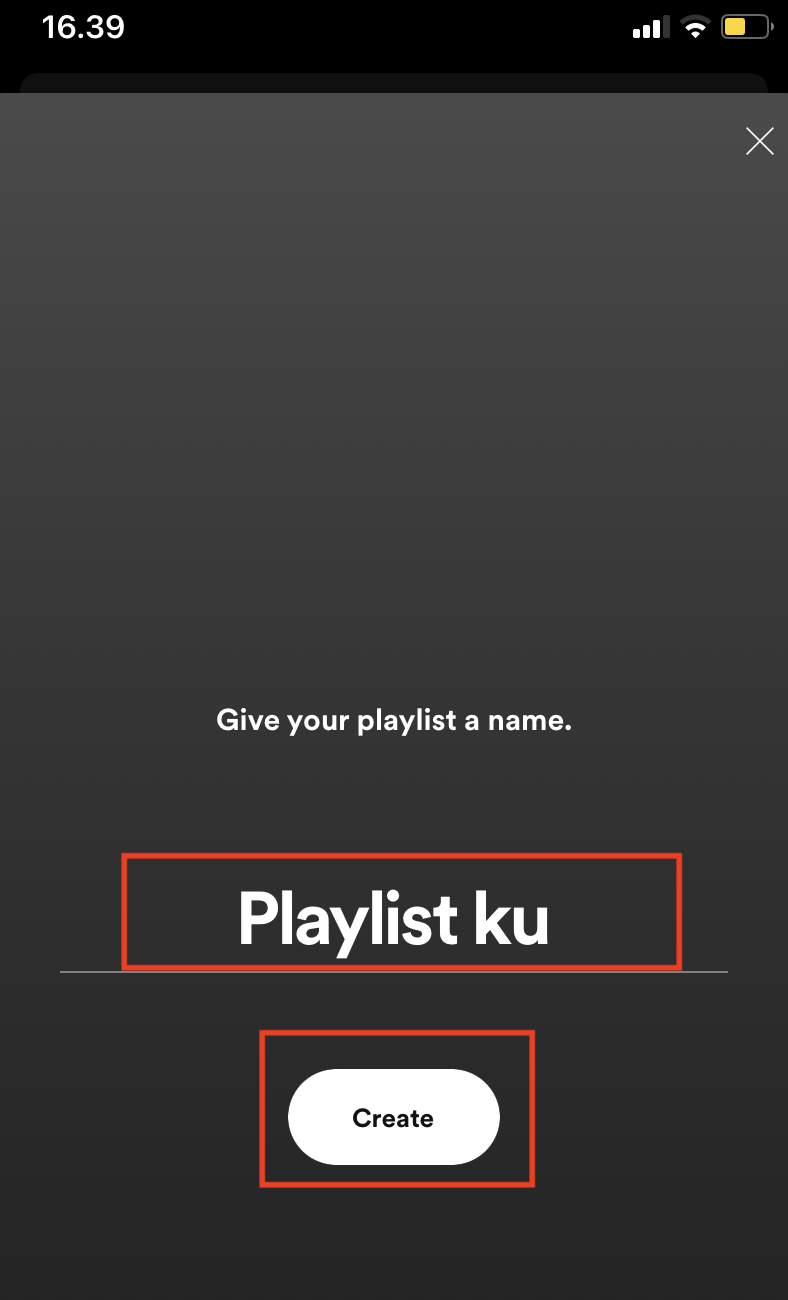 membuat nama playlist di spotify